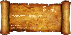 Poszert Agapion névjegykártya